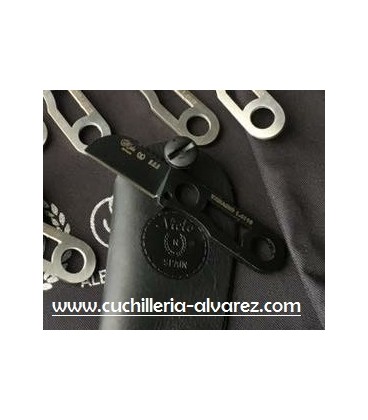 Cuchillo NIETO SOS negro con f. cuero