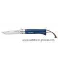 Opinel Nº8 INOX AZUL con cordon