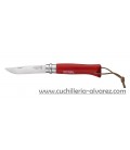 Opinel Nº8 INOX ROJO con cordon