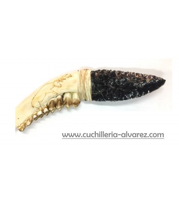 Cuchillo PREHISTORICO de OBSIDIANA