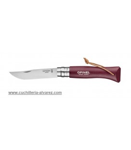 Opinel Nº8 INOX Burdeos con cordon