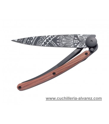 Navaja DEEJO TATTOO 37g  Polinesia/Madera prensada coral