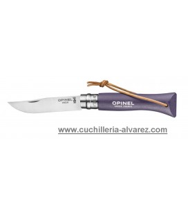 Opinel Nº6  INOX gris-purpura con cordon