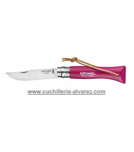 Opinel Nº6  INOX frambuesa con cordon